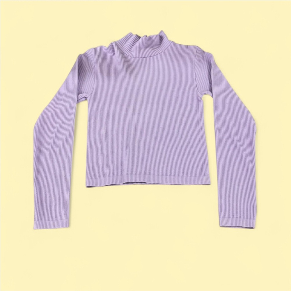 Zara Light Purple Ribbed Top